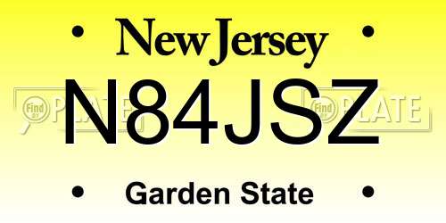 N84JSZ New Jersey License Plate