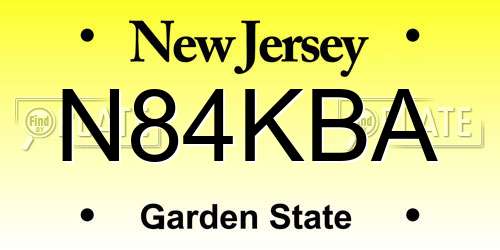 N84KBA New Jersey License Plate