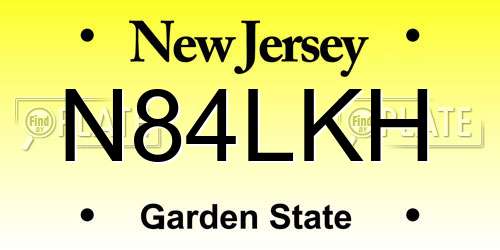 N84LKH New Jersey License Plate
