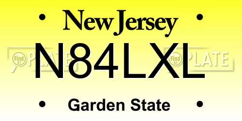 N84LXL New Jersey License Plate