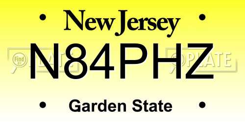 N84PHZ New Jersey License Plate