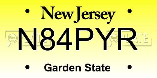 N84PYR New Jersey License Plate