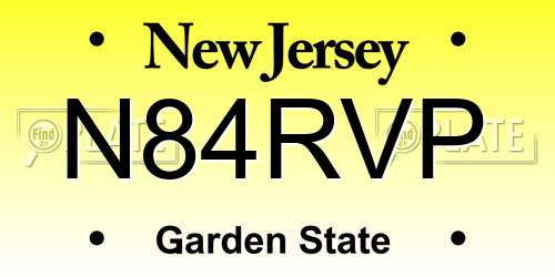 N84RVP New Jersey License Plate