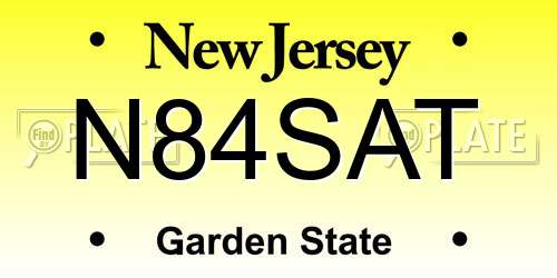 N84SAT New Jersey License Plate