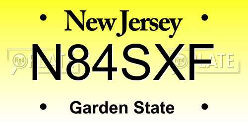 N84SXF New Jersey License Plate
