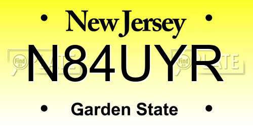 N84UYR New Jersey License Plate