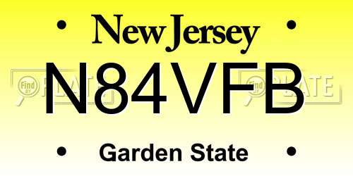 N84VFB New Jersey License Plate
