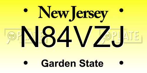 N84VZJ New Jersey License Plate