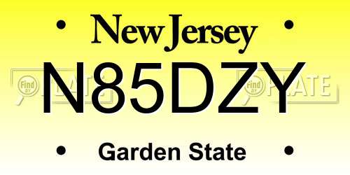 N85DZY New Jersey License Plate