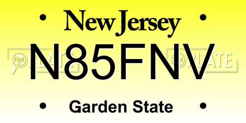 N85FNV New Jersey License Plate