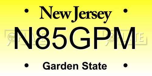 N85GPM New Jersey License Plate