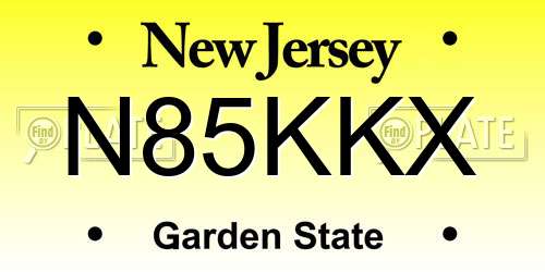 N85KKX New Jersey License Plate