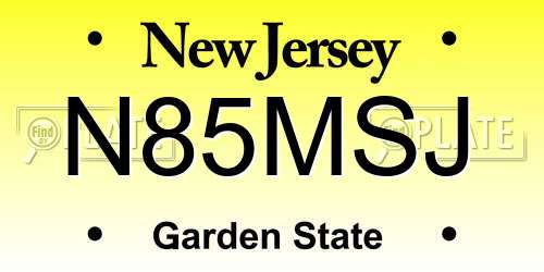 N85MSJ New Jersey License Plate
