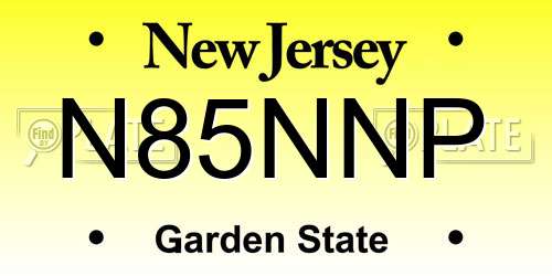 N85NNP New Jersey License Plate