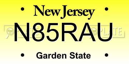 N85RAU New Jersey License Plate