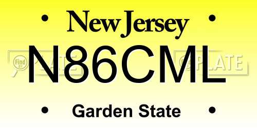 N86CML New Jersey License Plate
