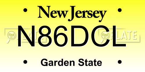 N86DCL New Jersey License Plate