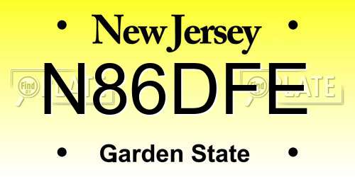 N86DFE New Jersey License Plate