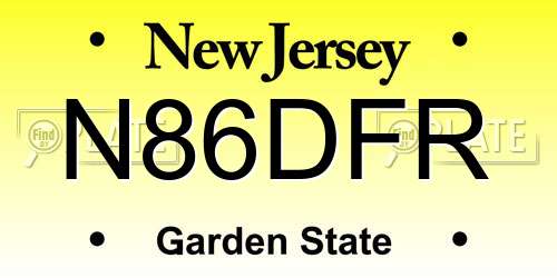 N86DFR New Jersey License Plate