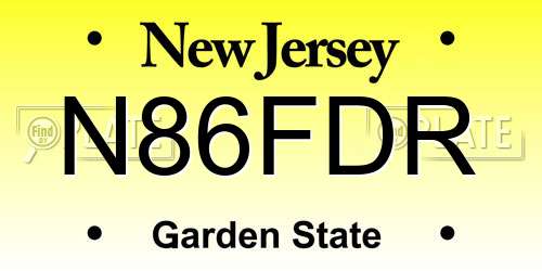 N86FDR New Jersey License Plate