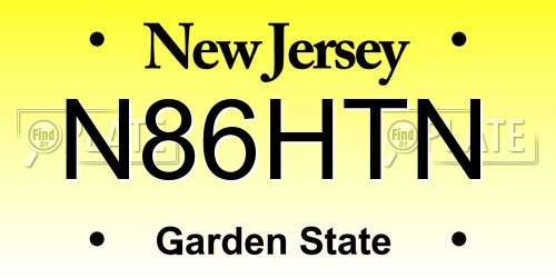 N86HTN New Jersey License Plate