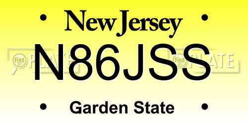 N86JSS New Jersey License Plate