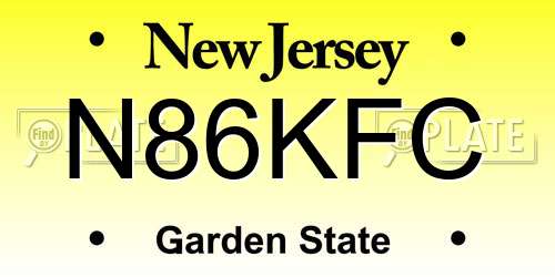N86KFC New Jersey License Plate