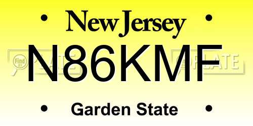 N86KMF New Jersey License Plate