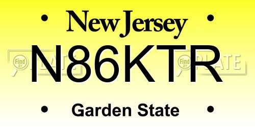 N86KTR New Jersey License Plate