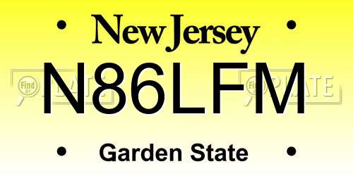 N86LFM New Jersey License Plate