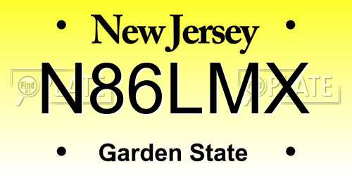 N86LMX New Jersey License Plate
