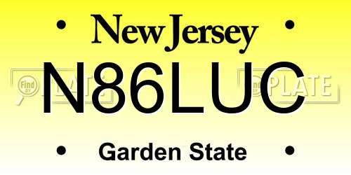 N86LUC New Jersey License Plate