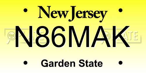 N86MAK New Jersey License Plate