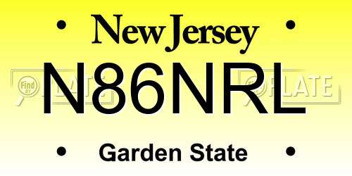 N86NRL New Jersey License Plate