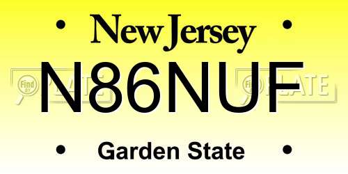 N86NUF New Jersey License Plate