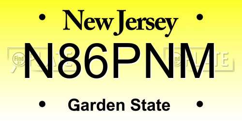 N86PNM New Jersey License Plate