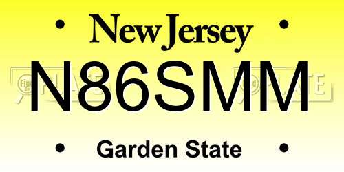 N86SMM New Jersey License Plate
