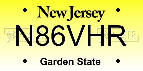 N86VHR New Jersey License Plate