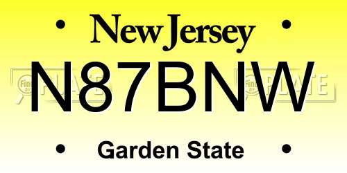 N87BNW New Jersey License Plate