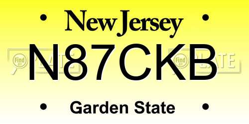 N87CKB New Jersey License Plate