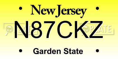 N87CKZ New Jersey License Plate