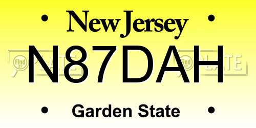 N87DAH New Jersey License Plate