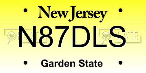 N87DLS New Jersey License Plate
