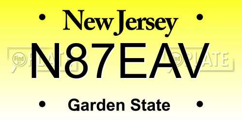 N87EAV New Jersey License Plate
