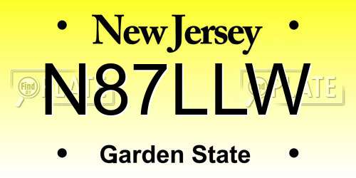 N87LLW New Jersey License Plate