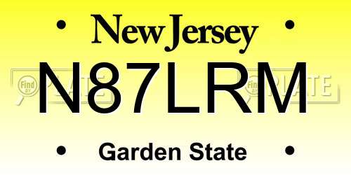 N87LRM New Jersey License Plate