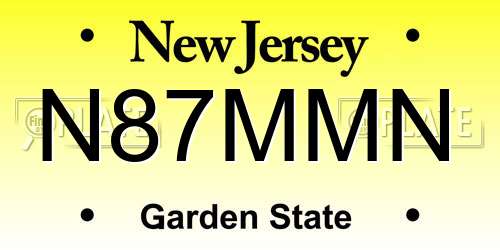 N87MMN New Jersey License Plate