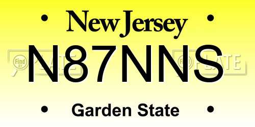 N87NNS New Jersey License Plate