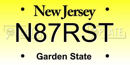 N87RST New Jersey License Plate