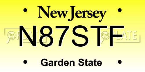 N87STF New Jersey License Plate